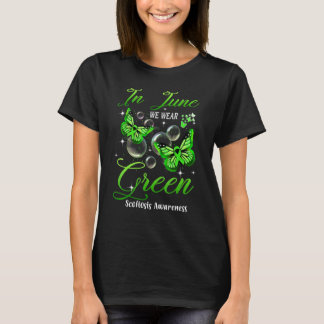 Im Juni tragen wir grüne Schmetterlings-Skoliose-B T-Shirt