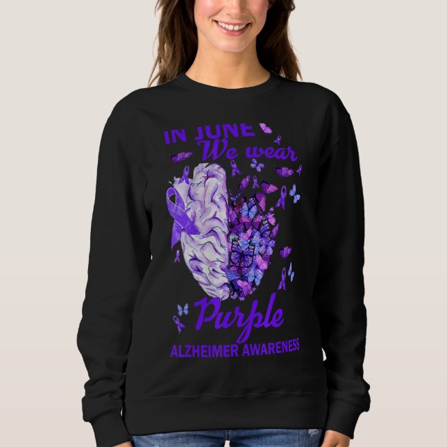 Im Juni tragen wir Lila Alzheimer Awareness Brain  Sweatshirt (Vorderseite)
