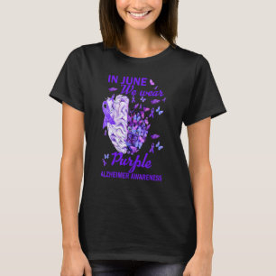 Im Juni tragen wir Lila Alzheimer Awareness Brain T-Shirt