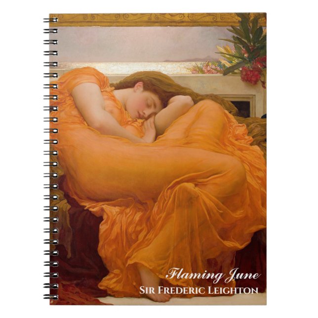 Im Juni von Frederic Leighton Orange Notizblock (Vorderseite)