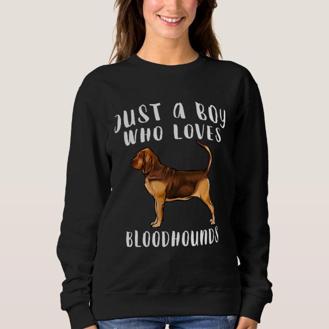 Im Just A Boy Who Loves Bloodhounds Dog Sweatshirt (Vorderseite)