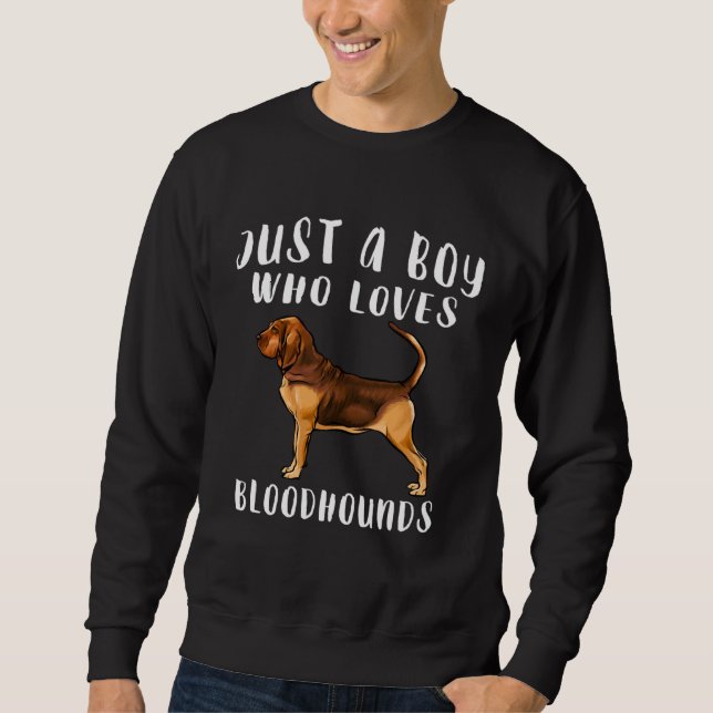Im Just A Boy Who Loves Bloodhounds Dog Sweatshirt (Vorderseite)