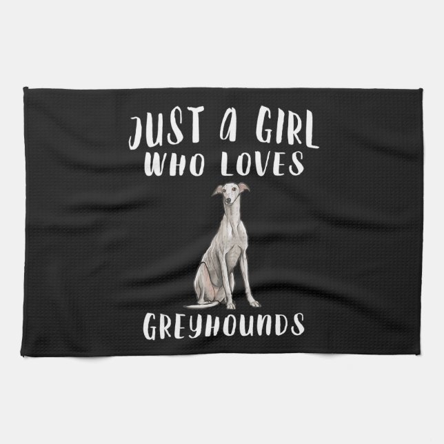 Im Just a Girl, die Greyhounds Liebe Hund Lover Ge Geschirrtuch (Horizontal)