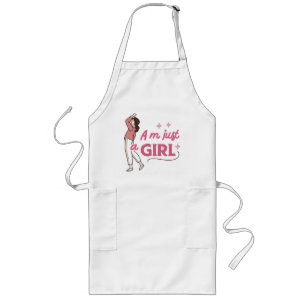 "I'm Just a Girl" Retro Feminist Empowerment Desig Lange Schürze