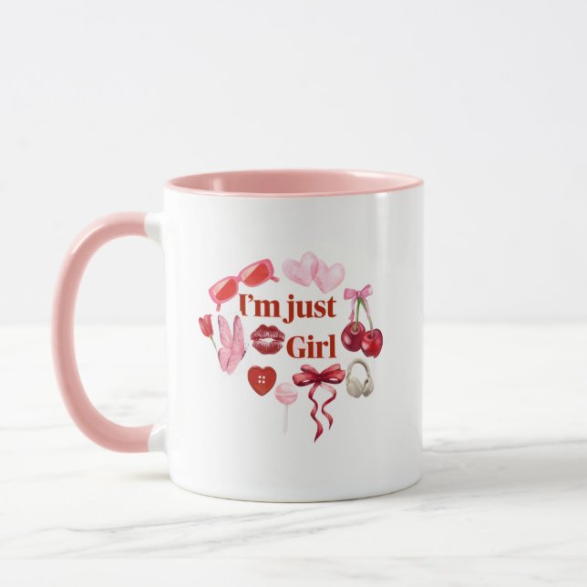 I'm Just Girl – Cute Pink Aesthetic Mug  Tasse (Links)