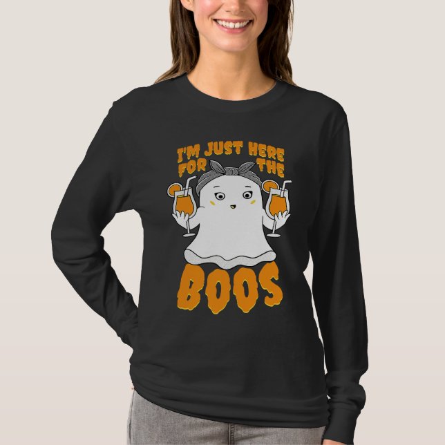 I'm Just Here For The Boos  Halloween Women Ghost  T-Shirt (Vorderseite)