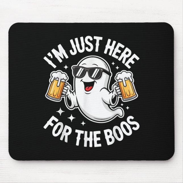 I'm Just Here For The Boos Shirt Men Women Ghost H Mousepad (Vorne)