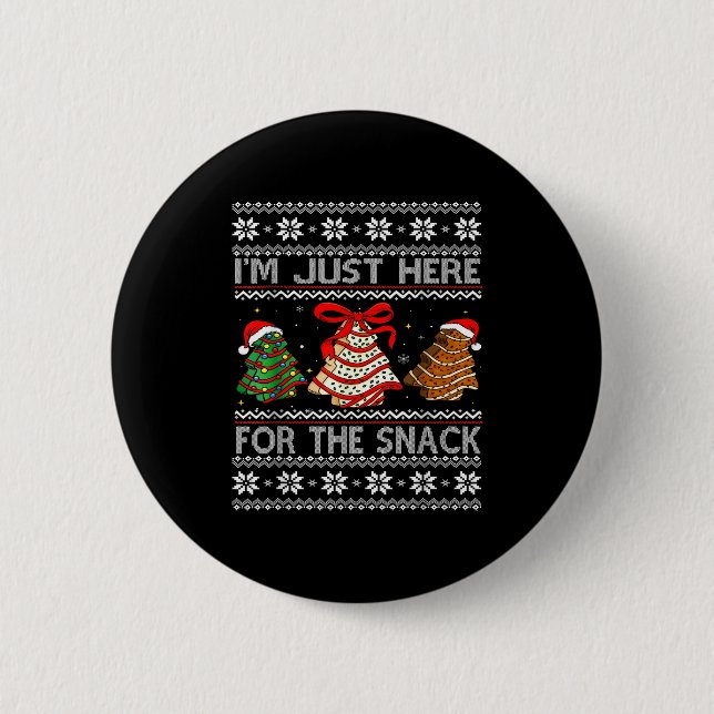 I'm Just Here For The Snack Christmas Cakes Debbie Button (Vorderseite)