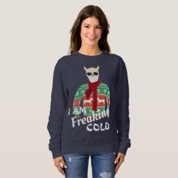 im kalten Coolen Lama Ugly Weihnachtspulli Sweatshirt