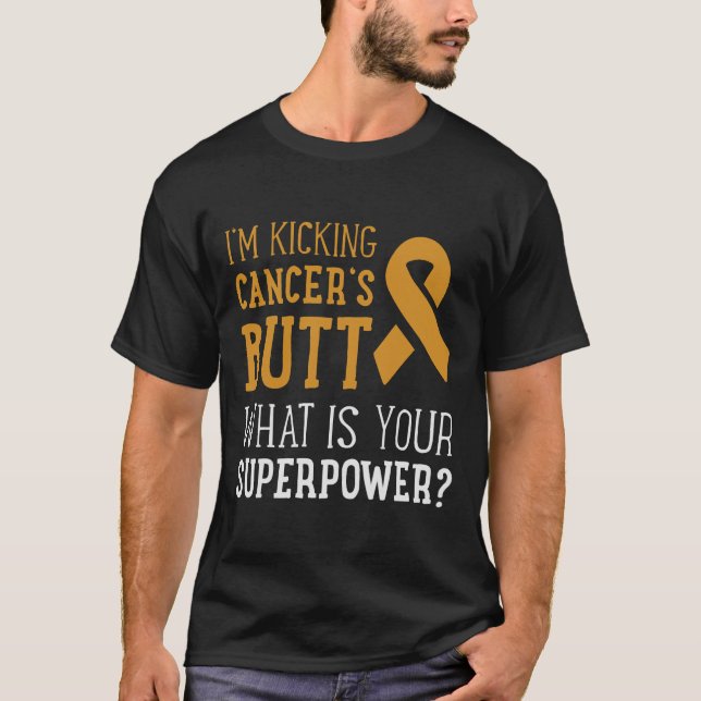 I'm Kicking Cancer's Hintern Leukemia Awareness Su T-Shirt (Vorderseite)