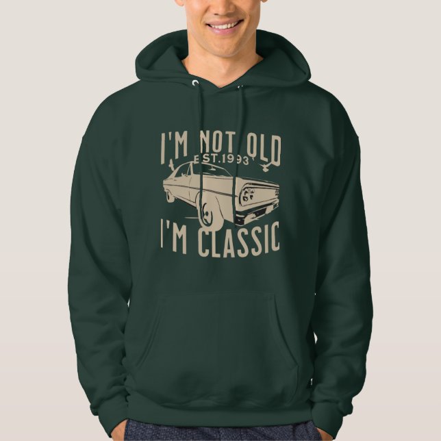 Im klassischen Retro 1993 Vintage Männer grün Hoodie (Vorderseite)