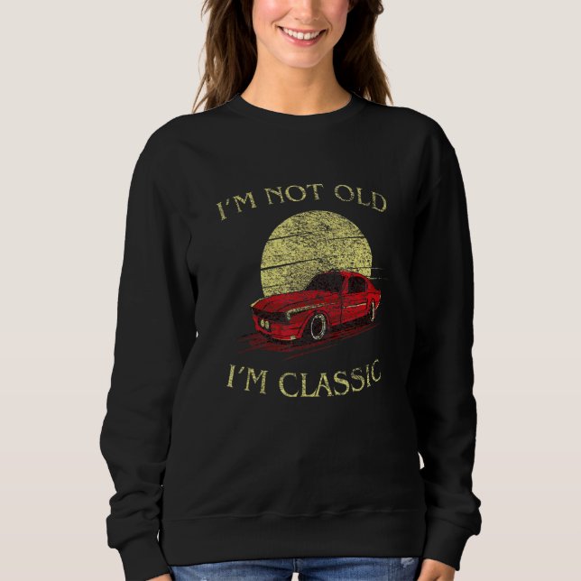 Im klassischen Retro Red Muscle Car Art Gra Sweatshirt (Vorderseite)