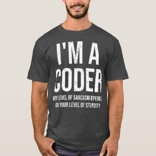 Im Kopf mein Niveau Sarcasm Funny Coder T-Shirt