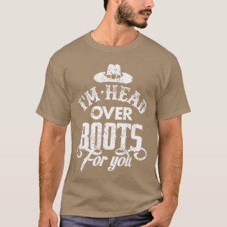 Im Kopf über Stiefel für dich Country-Musik Südlic T-Shirt