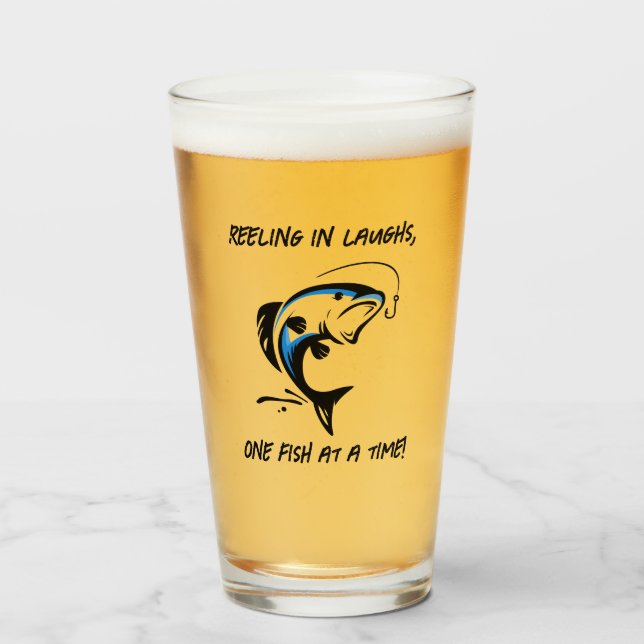 "Im Lachen stehen... - Bierfischen Glas (Vorne (Gefüllt))