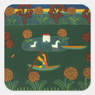 Im Land 2007 des Polizisten Quadratischer Aufkleber