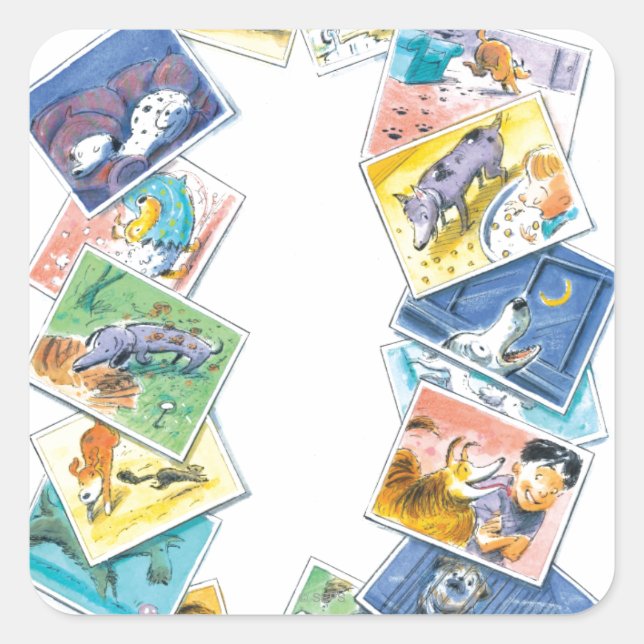 Im Leben eines Hundes Quadratischer Aufkleber (Vorderseite)