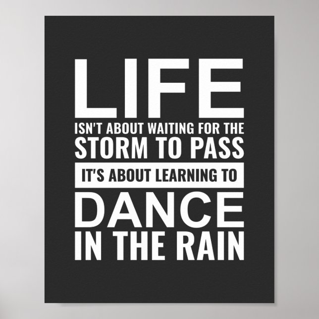 Im Leben geht es nicht darum, für Inspiration wart Poster (Vorne)