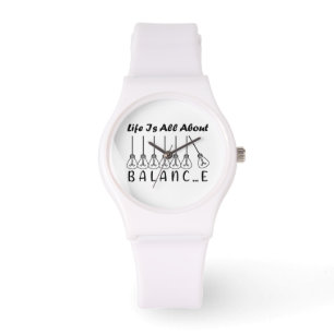 Im Leben geht es um die Balance motivierend Inspir Armbanduhr