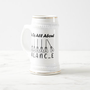 Im Leben geht es um die Balance motivierend Inspir Bierglas