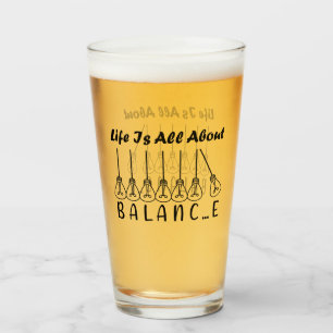 Im Leben geht es um die Balance motivierend Inspir Glas