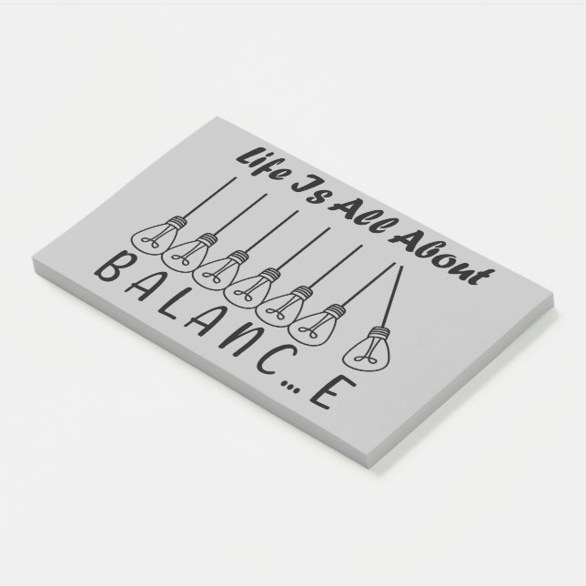 Im Leben geht es um die Balance motivierend Inspir Post-it Klebezettel (angewinkelt)