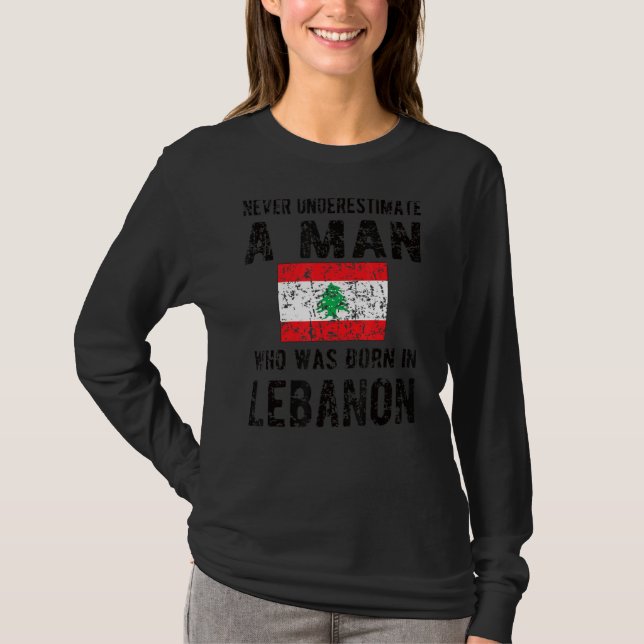 Im Libanon Geborene Männer unter libanesischer Fla T-Shirt (Vorderseite)