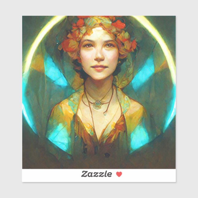 Im Licht der Jugendstil-Fantasie Aufkleber (Blatt)