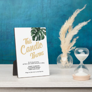 Im liebevollen Gedächtnis Leaf Hochzeitszeichen Ta Fotoplatte