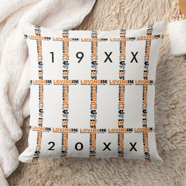 Im Love Memory Cross Orange Beileid Kissen (Decke)