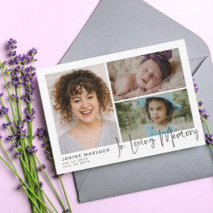 Im Love Memory Foto Collage Beileid Vielen Dank Dankeskarte