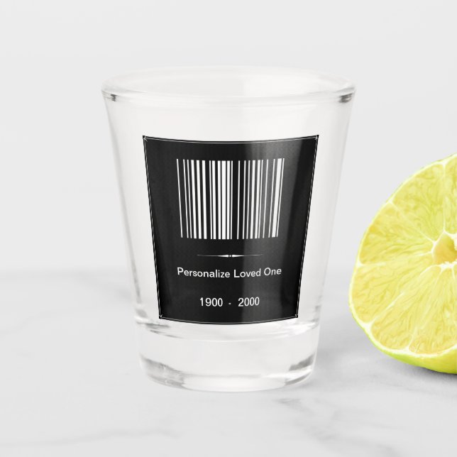 Im Love Memory - Personalisieren / Foto Name Datum Schnapsglas (Vorderseite)