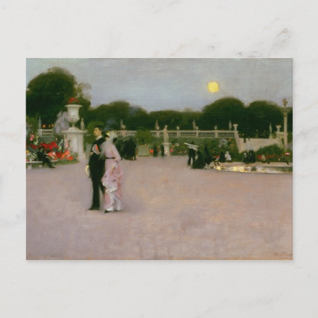 Im Luxembourg Gardens 1879 John Singer Sargent Postkarte (Vorderseite)