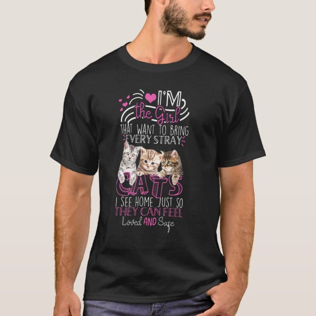 Im Mädchen, das Will, jede stramme Katze Cu zu bri T-Shirt (Vorderseite)