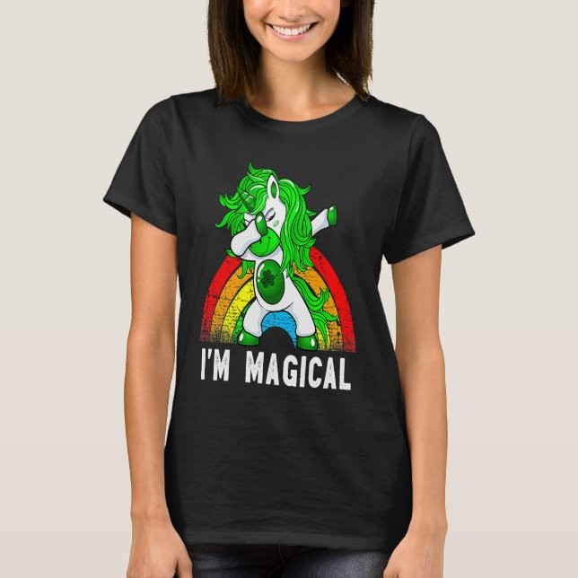 Im Magical Irish Dabbing Unicorn Toddler St Patric T-Shirt (Vorderseite)