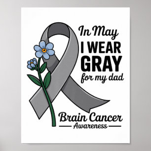 Im Mai trage ich die Tumorerwaage des grauen Ribbo Poster