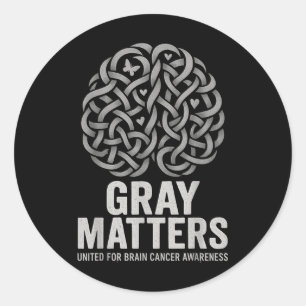 Im Mai tragen wir das graue Gehirn Tumor Awareness Runder Aufkleber