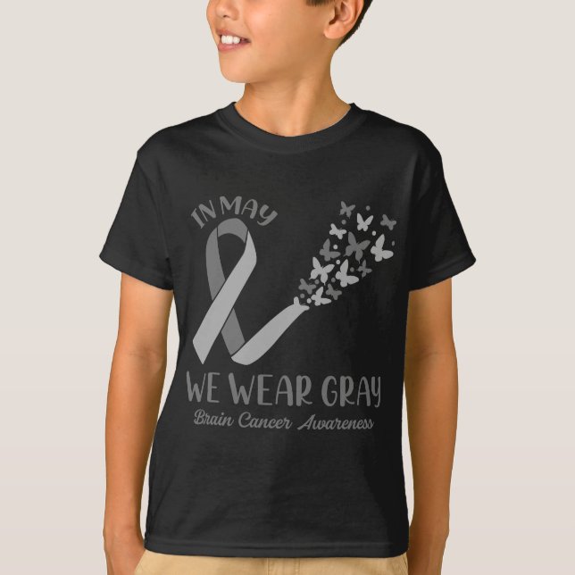 Im Mai tragen wir das Gray Brain Cancer Awareness  T-Shirt (Vorderseite)