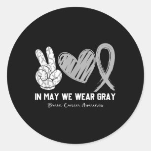 Im Mai tragen wir den Monat des Gray Brain Cancer  Runder Aufkleber