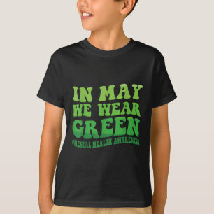 Im Mai tragen wir ein grünes Mental Health Awarene T-Shirt