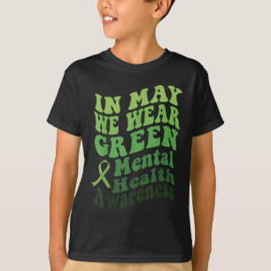Im Mai tragen wir ein grünes Mental Health Awarene T-Shirt