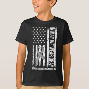 Im Mai tragen wir graue Brain Gray Ribbon Cancer A T-Shirt