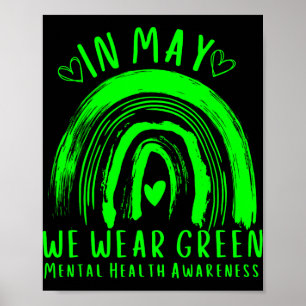 Im Mai tragen wir Grün Psychische Gesundheitsaufkl Poster
