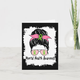 Im Mai tragen wir grüne Messy Bun Mental Health Aw Karte