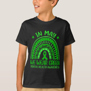 Im Mai tragen wir grüne Regenbogen-Ribbon-psychisc T-Shirt
