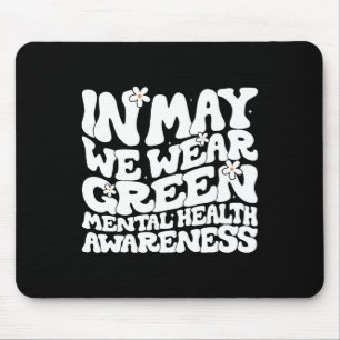 Im Mai tragen wir grünes Retro-Flora-Mental-Health Mousepad