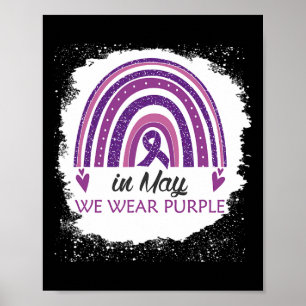 Im Mai tragen wir Lila bleichte Rainbow Fibromyalg Poster