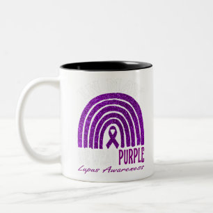 Im Mai tragen wir Lila für Lupus Awareness Rainbow Zweifarbige Tasse