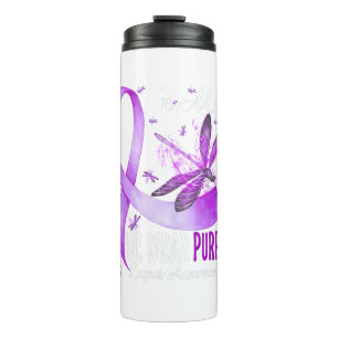 Im Mai tragen wir Lila Lupus Bewusstsein Dragonfly Thermosbecher