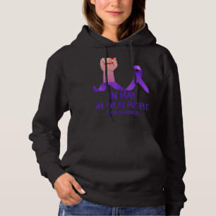 Im Mai tragen wir Lila Lupus-Sensibilisierungsmona Hoodie